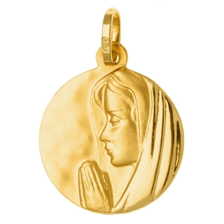 Photo de Médaille Vierge en prière - Or jaune 18ct