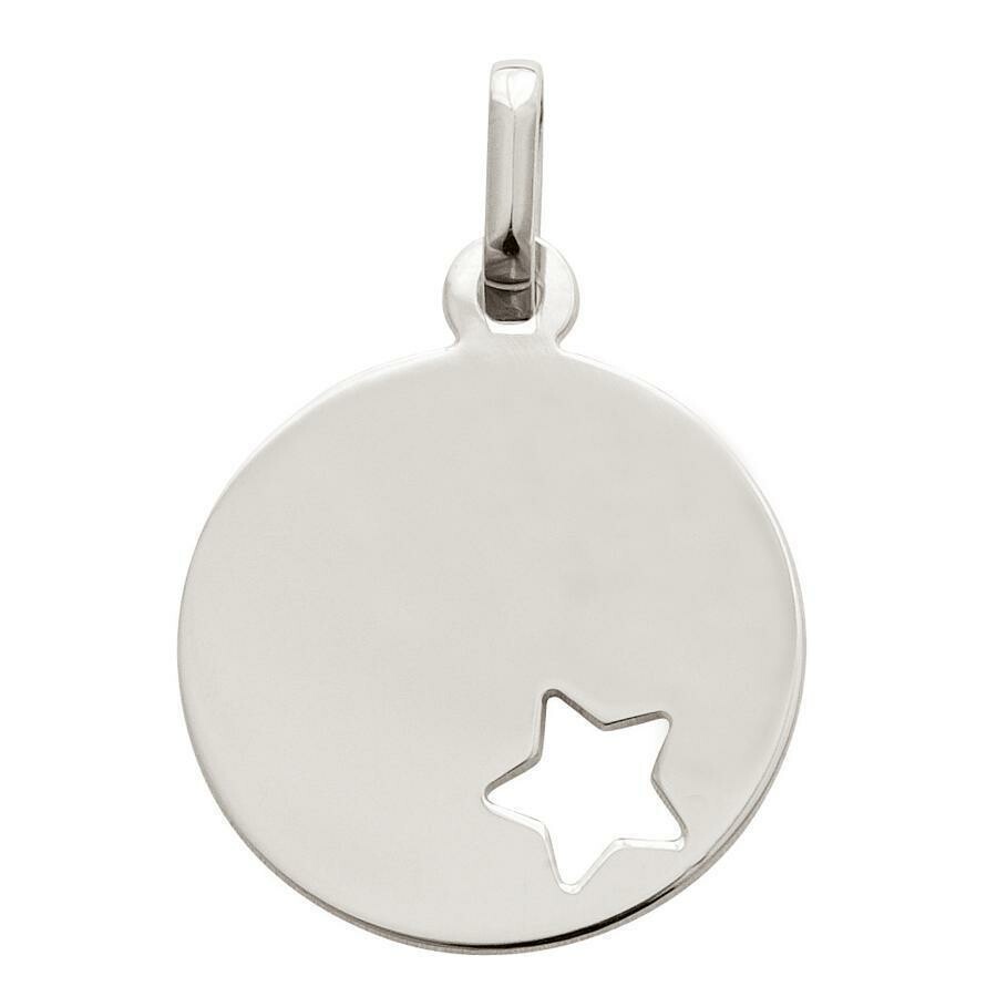 Photo de Médaille étoile ajourée - Or blanc 9ct