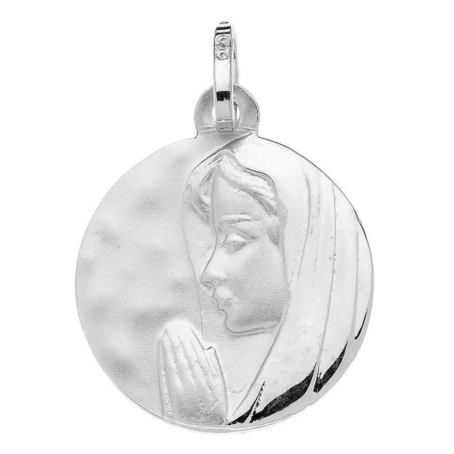 Photo de Médaille Vierge en prière - Or blanc 18ct