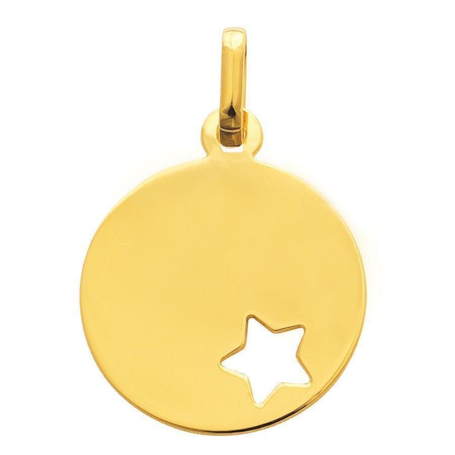 Mon Premier Bijou Médaille étoile à 5 branches ajourée - Or jaune 9ct