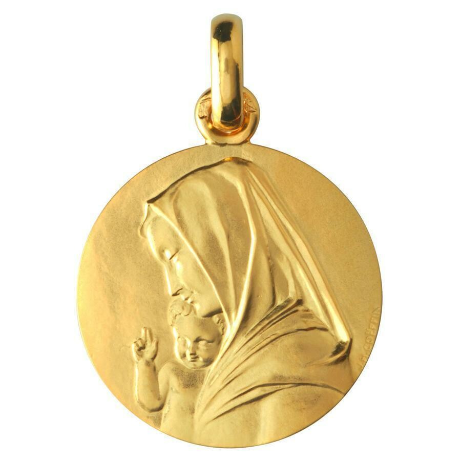 Photo de Médaille Vierge à l'Enfant - Or jaune 18ct