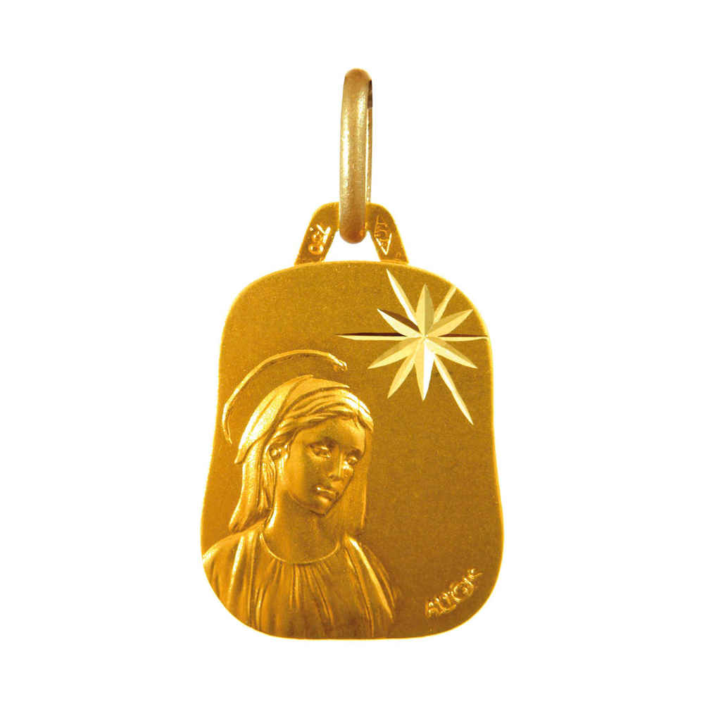 Photo de Médaille Vierge étoilée - Or jaune 18ct