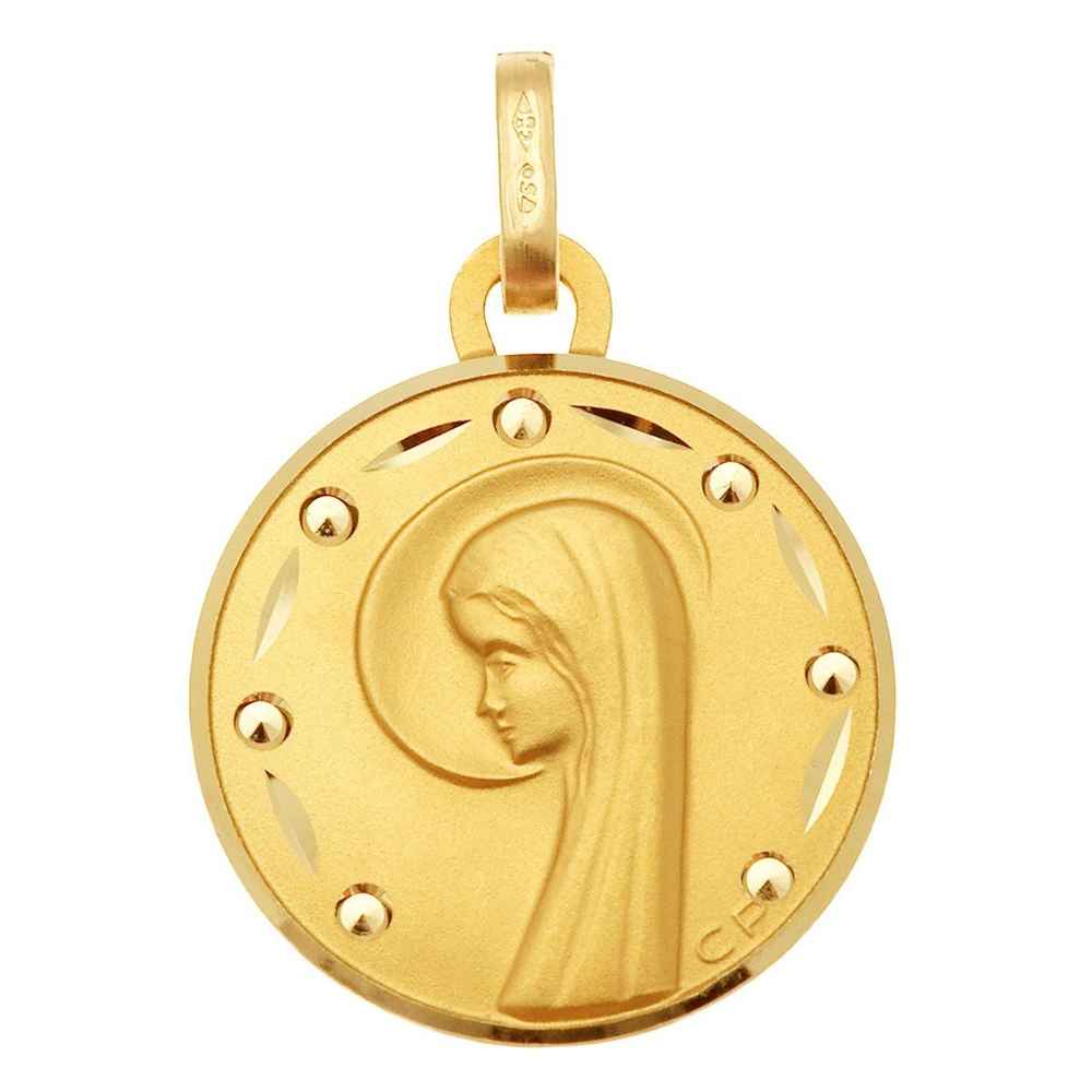 Photo de Médaille Vierge céleste ciselée - Or jaune 18ct