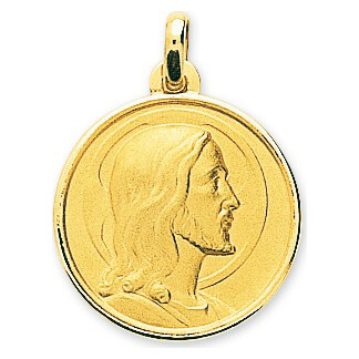 Photo de Médaille Christ ronde - Or jaune 18ct