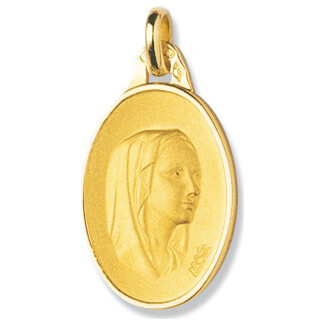 Photo de Médaille Vierge profil - Or jaune 18ct