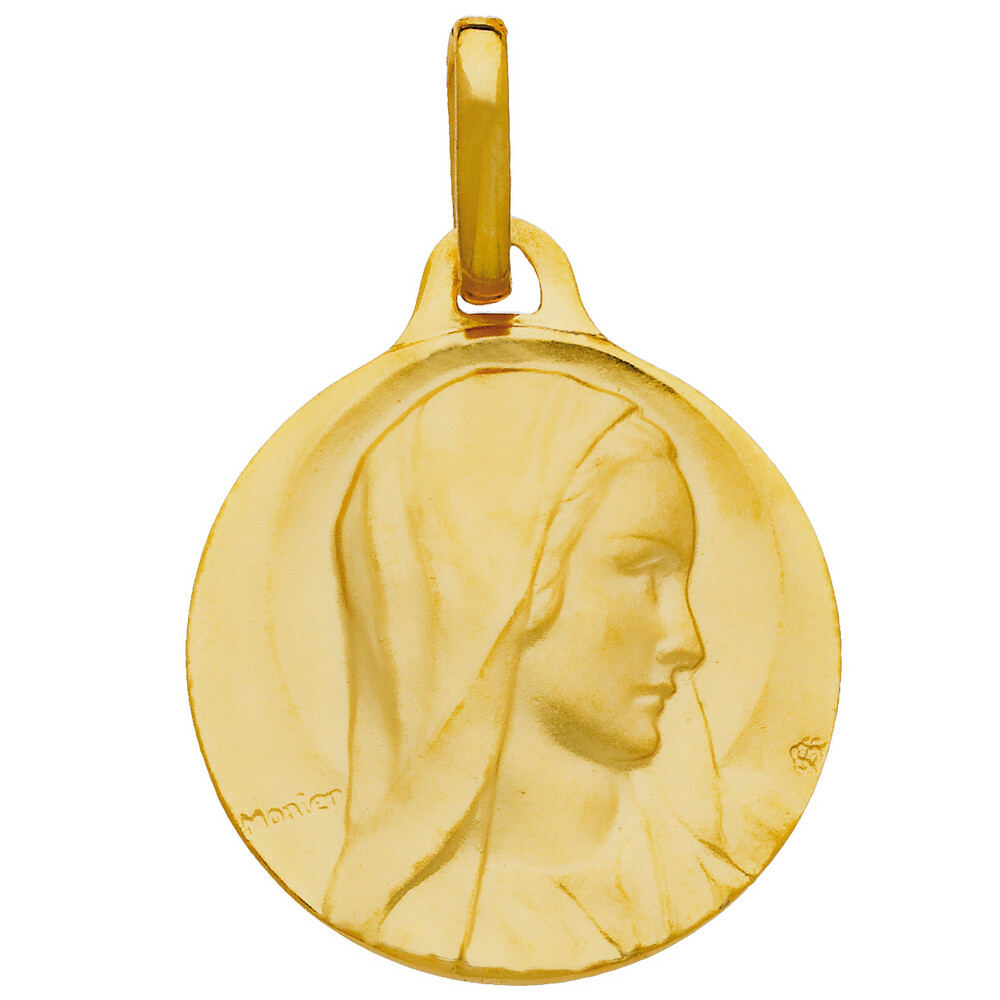 Photo de Médaille Vierge de Monier profil - Or jaune 18ct