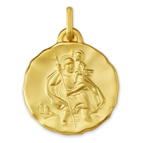 Photo de Médaille Saint- Christophe ronde - Or jaune 18ct