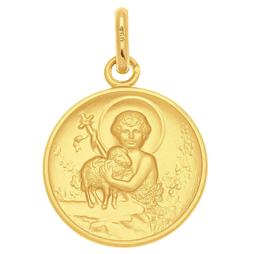 Photo de Médaille Agneau de Dieu et St Jean- Baptiste - Or jaune 18ct