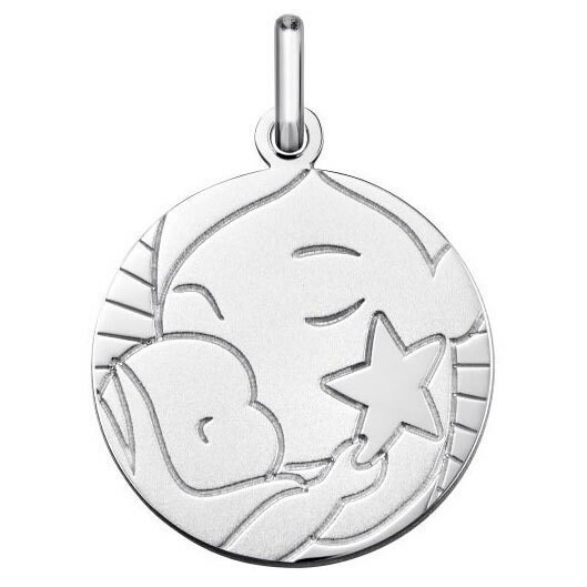 Photo de Médaille Vierge à l'enfant étoile - Argent massif