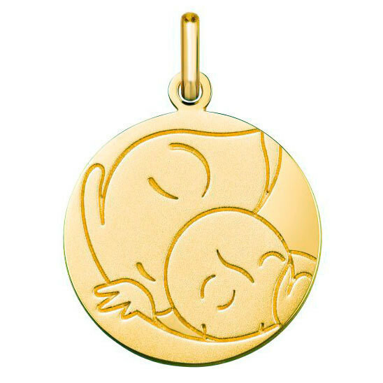 Photo de Médaille Vierge à l'enfant - Or jaune 9ct