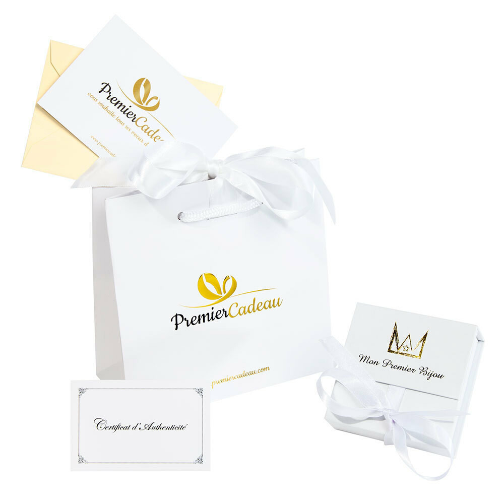 Mon Premier Bijou Gourmette bébé forçat - Or blanc 9ct 4