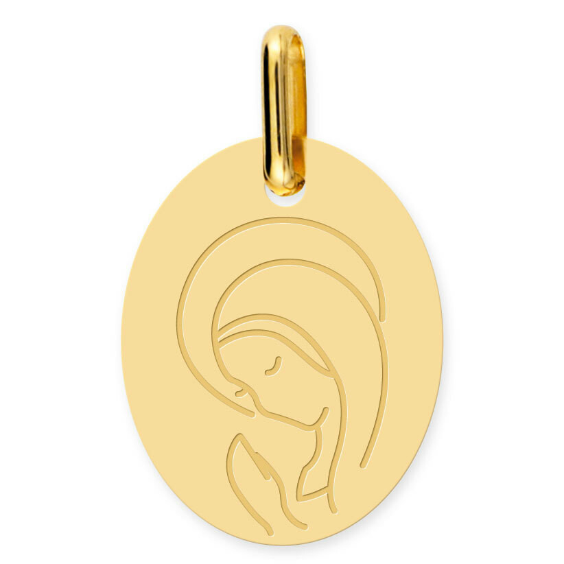 Medaille B B Mon Premier Bijou M Daille Vierge En Pri Re Ovale Or Jaune Ct Sur Premiercadeau Com