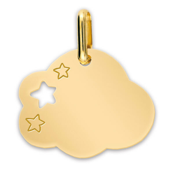 Photo de Médaille Nuage aux étoiles - Or jaune 18ct