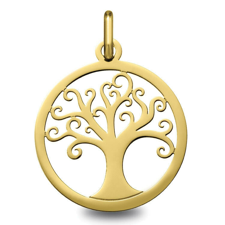 Medaille Bebe Mon Premier Bijou Medaille Arbre De Vie Luxuriant Or Jaune 9ct Sur Premiercadeau Com