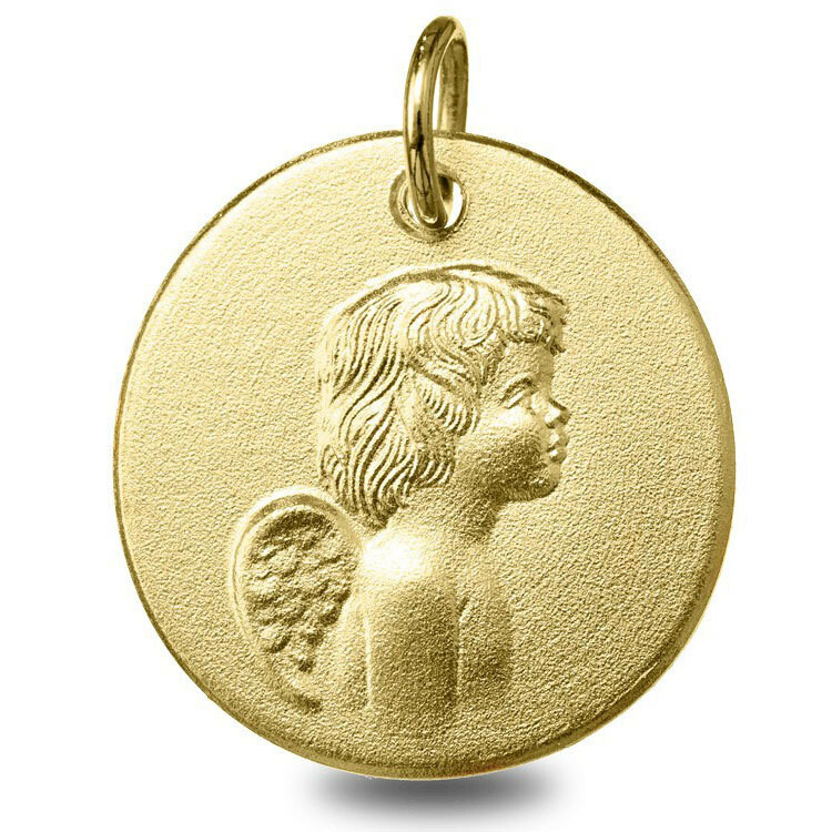 Collier Enfant Avec Médaille Ange En Nacre - Chaîne Et Médaille En Or Jaune Vermeil Sur Argent - Neuf Avec étiquettes