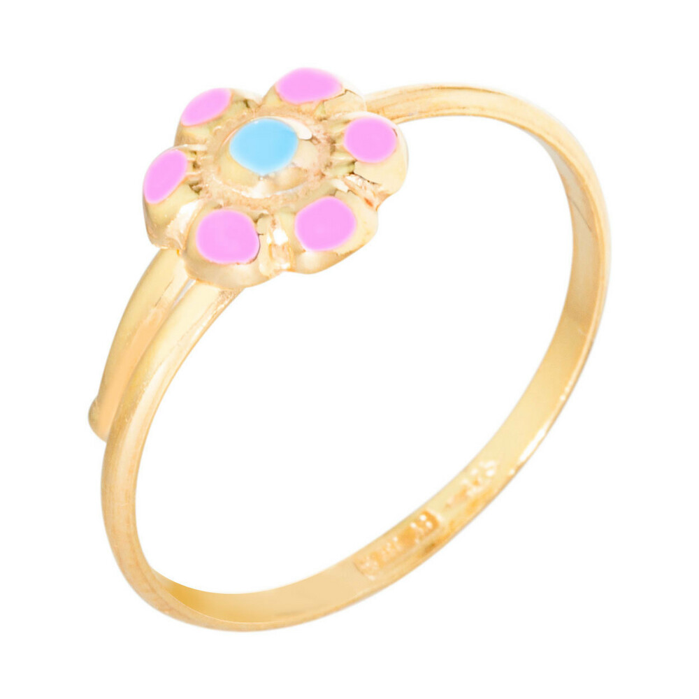 Photo de Bague enfant fleur - Or jaune 9ct