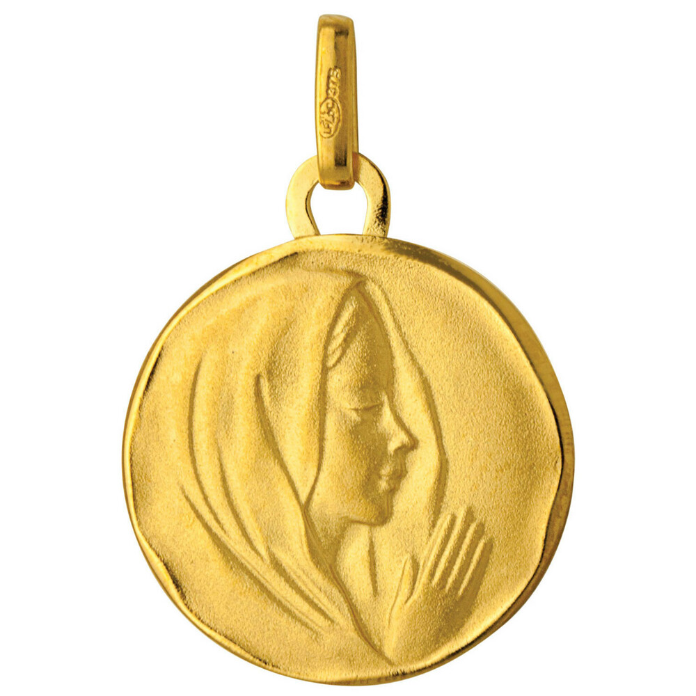 Photo de Médaille Vierge mains jointes - Or jaune 9ct