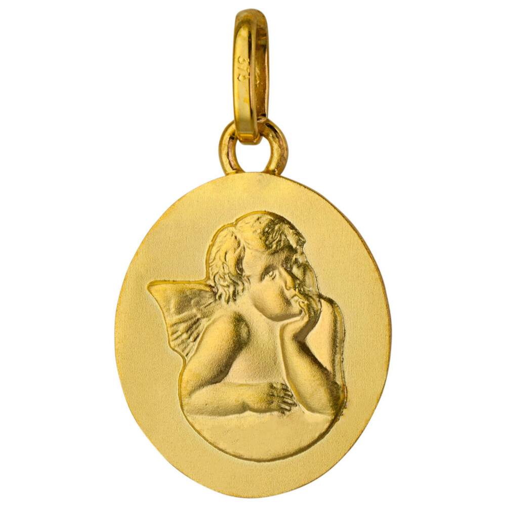 Photo de Médaille Ange ovale - Or jaune 18ct