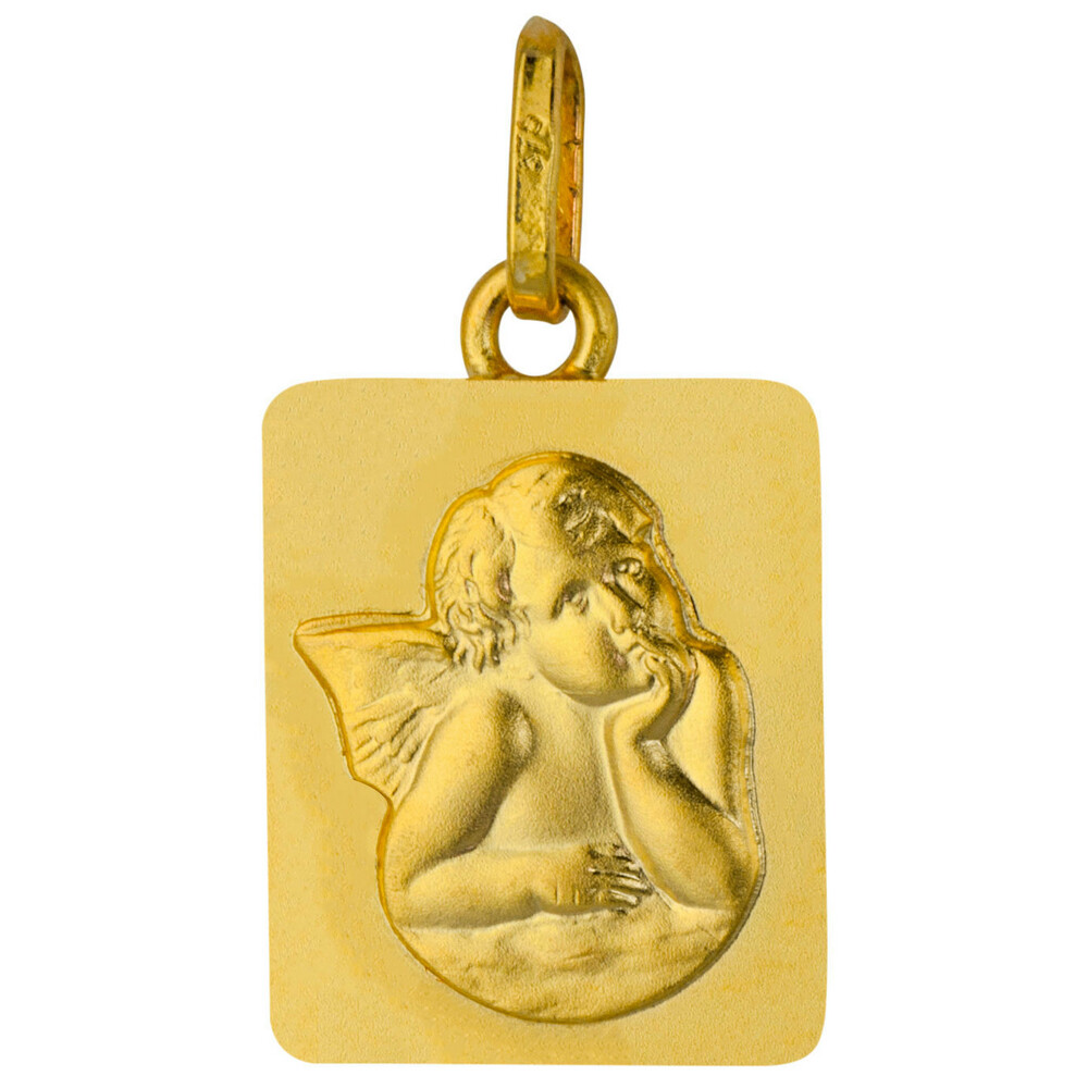 Photo de Médaille Ange rectangle - Or jaune 18ct