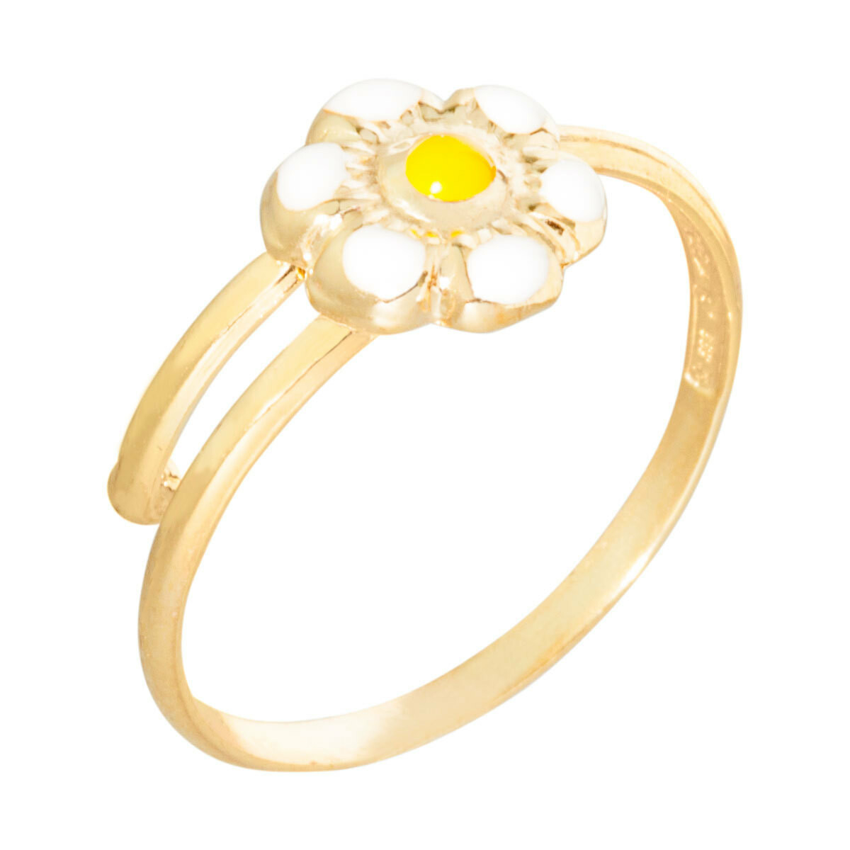 Bague enfant - Or 10K jaune nugget coupe diamant - RIG768