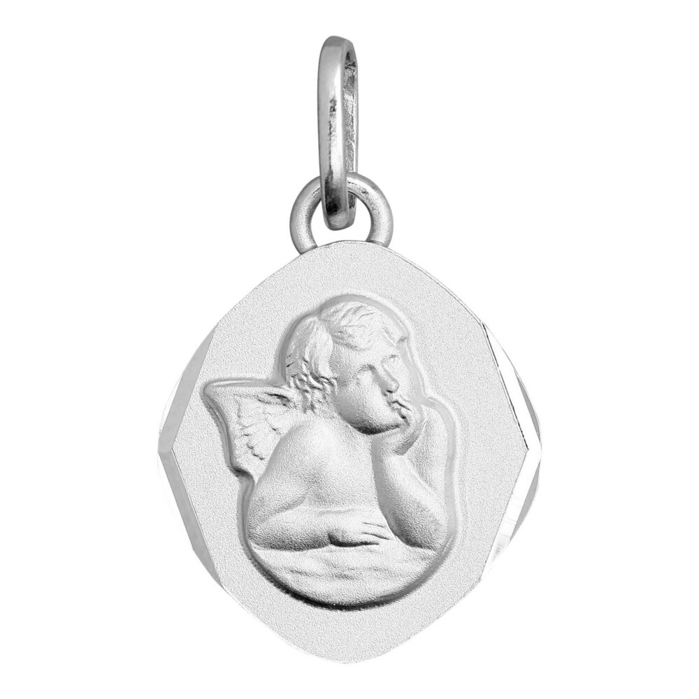 Photo de Médaille Ange losange - Or blanc 18ct