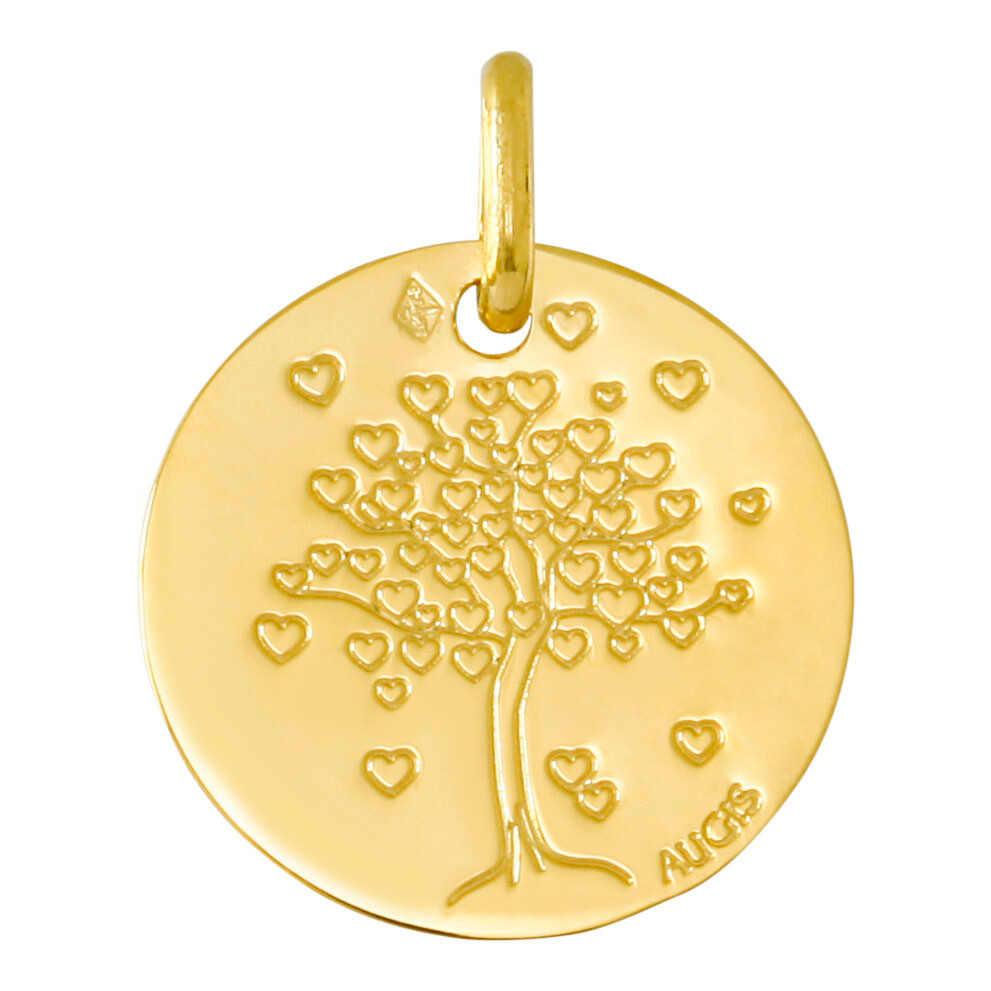 Augis Médaille Arbre de vie aux coeurs - Or jaune 18ct