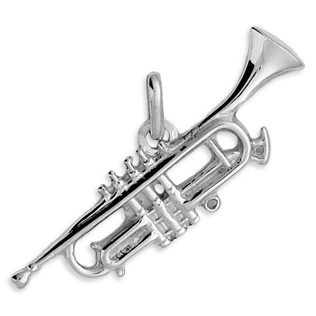Photo de Pendentif trompette - Or blanc 9ct