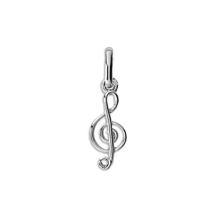 Collier Femme Clé De Sol En Acier Inoxydable – Pendentif Strass, Chaîne 45,7 Cm, Élégant Et Hypoallergénique