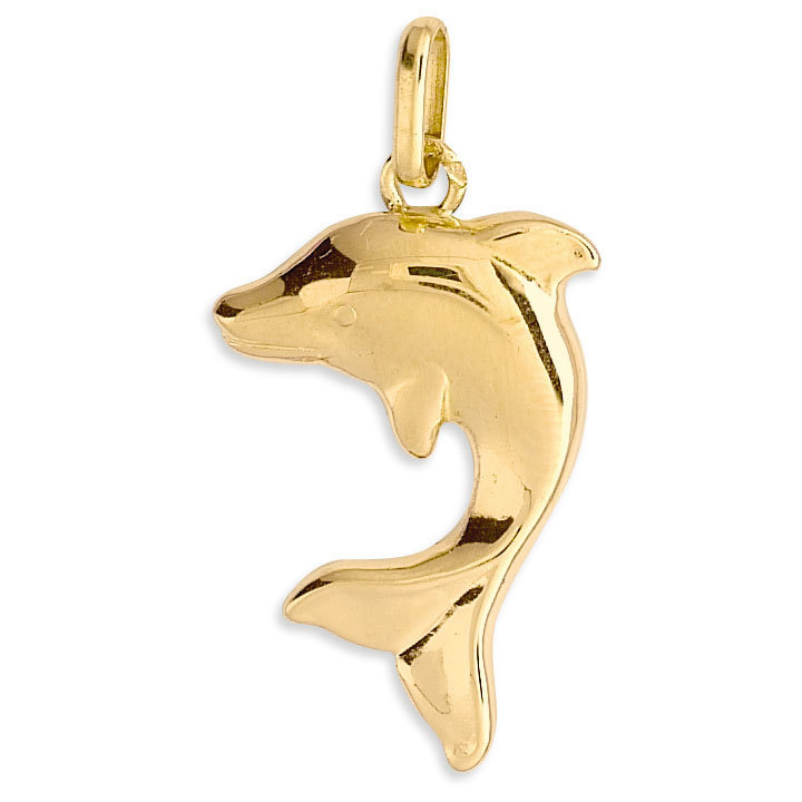 Pendentif plaqué or dauphin avec zirconium