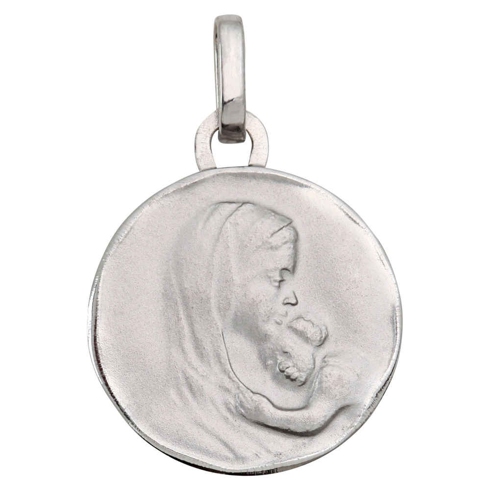 Photo de Médaille Vierge à l'enfant - Or blanc 18ct
