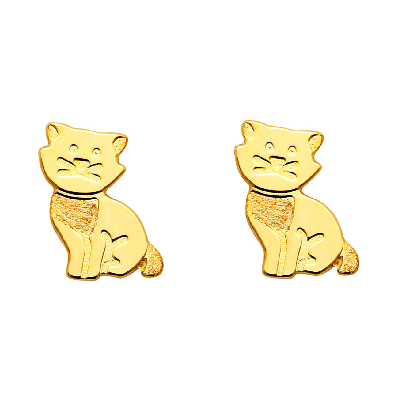 Boucles D Oreilles Enfant Mon Premier Bijou Boucles D Oreilles Chats Puces Or Jaune 18ct Sur Premiercadeau Com