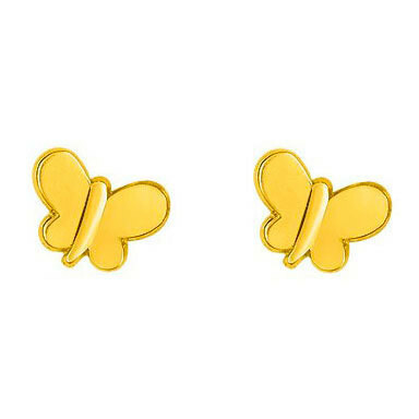 Photo de Boucles d'oreilles papillons - Vis - Or jaune 18ct