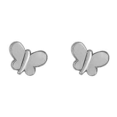 Photo de Boucles d'oreilles papillons - Vis - Or blanc 18ct