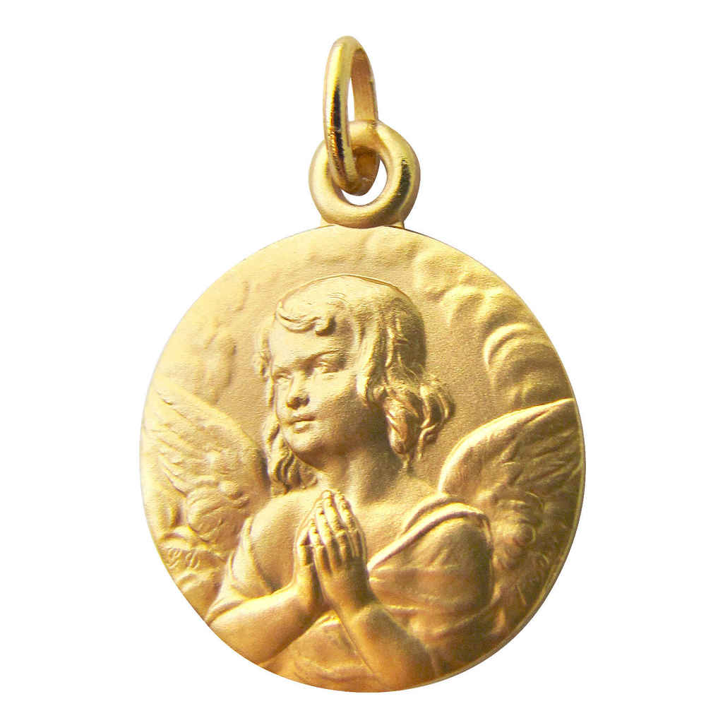 Photo de Médaille Ange méditatif - Or jaune 18ct