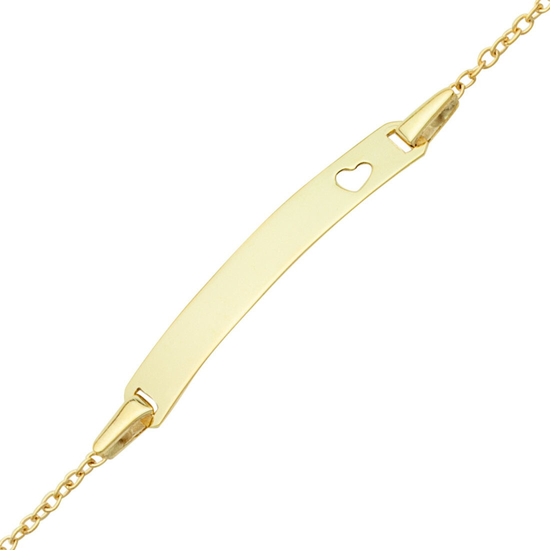 Mon Premier Bijou Gourmette bébé coeur ajouré - Or jaune 9ct