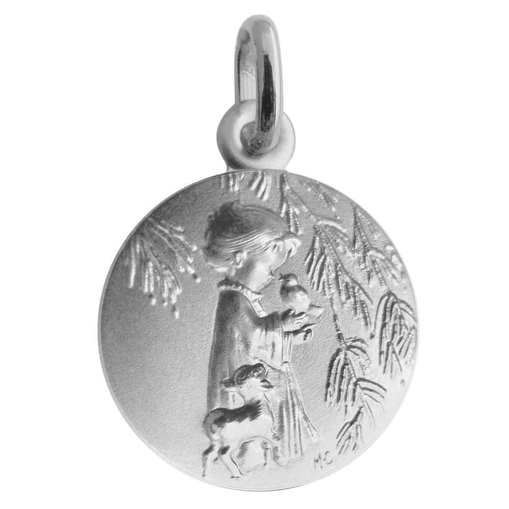 Photo de Médaille Ange à l'oiseau - Argent massif