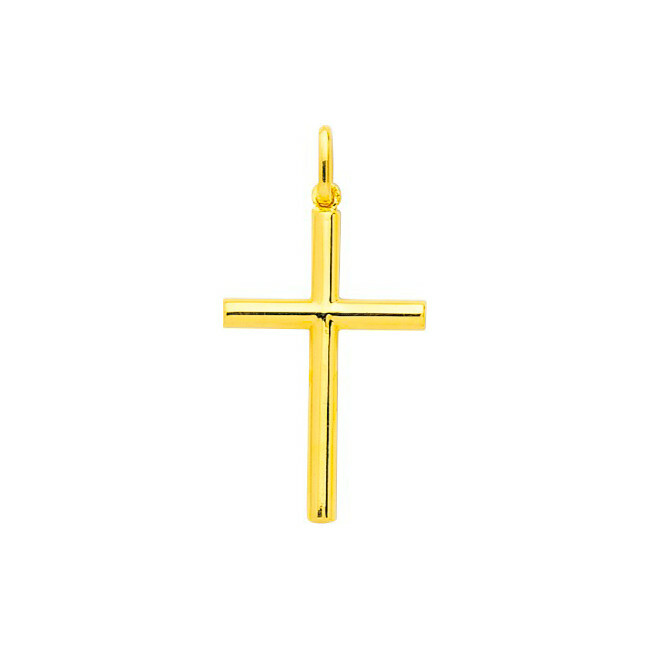 Mon Premier Bijou Croix fil rond - Or jaune 9ct 2