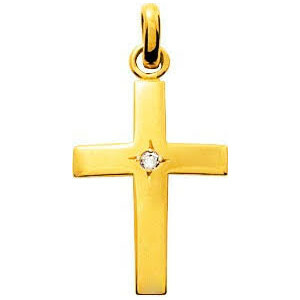 Photo de Croix personnalisée - diamant & or jaune 18ct