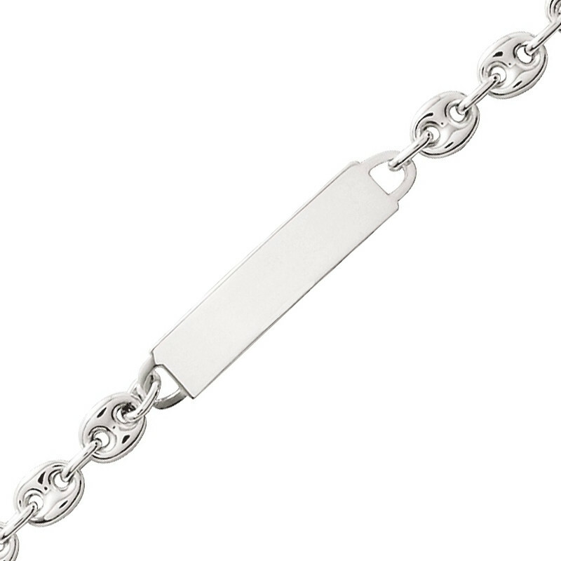 Gourmette Homme En Argent Massif Strié - Neuf Sans Emballage