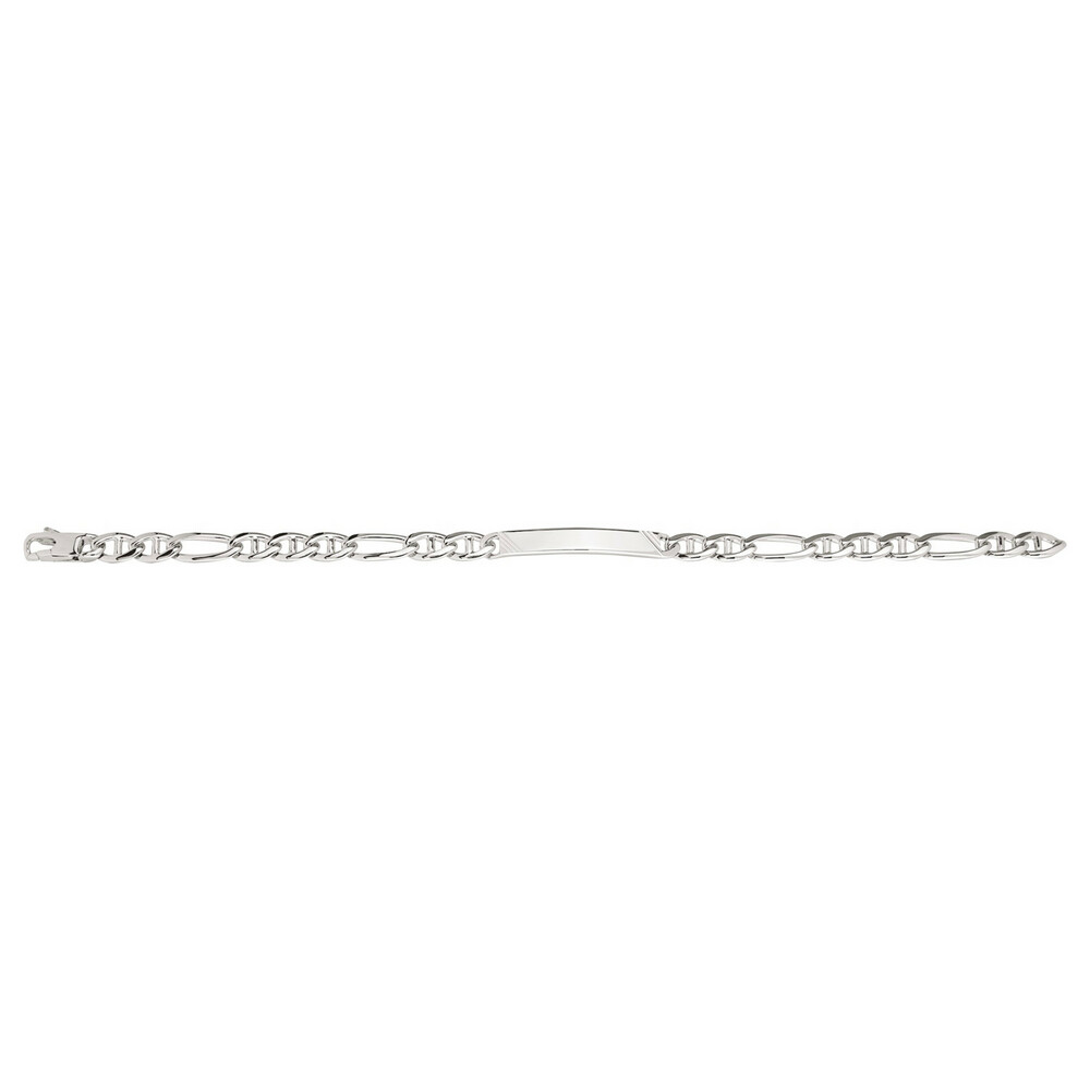 Bracelet Gourmette En Argent Massif 925 - Maille Figaro Marine - Occasion Bon état