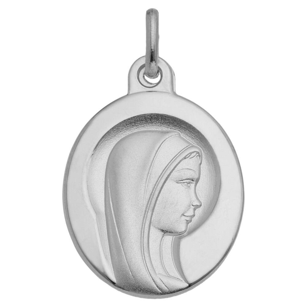 Photo de Médaille Vierge bienveillante - Or blanc 18ct