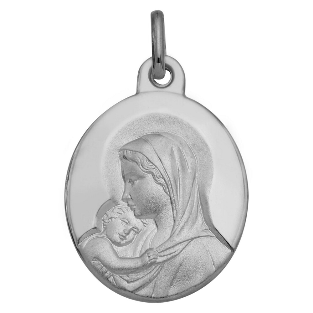 Photo de Médaille Vierge amour maternel - Or blanc 18ct