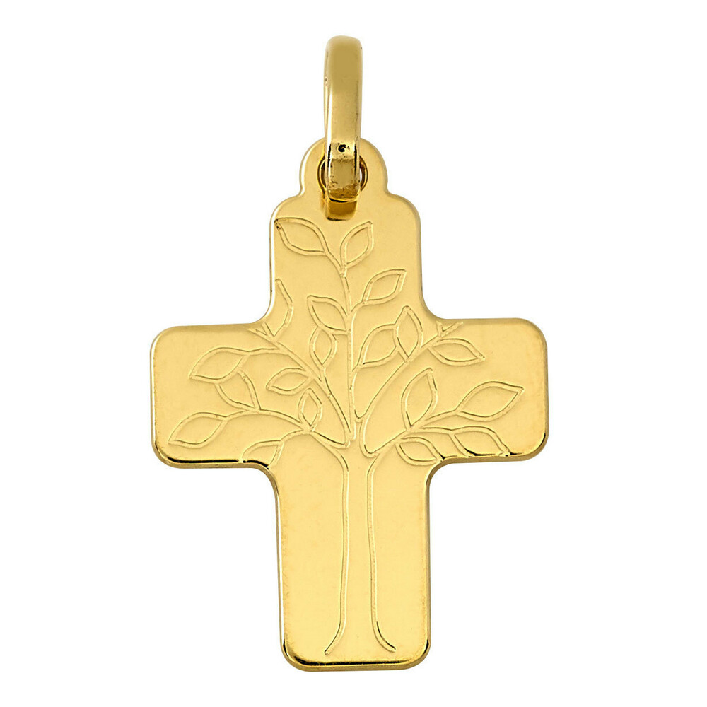 Photo de Croix arbre de vie personnalisée - Or jaune 18ct