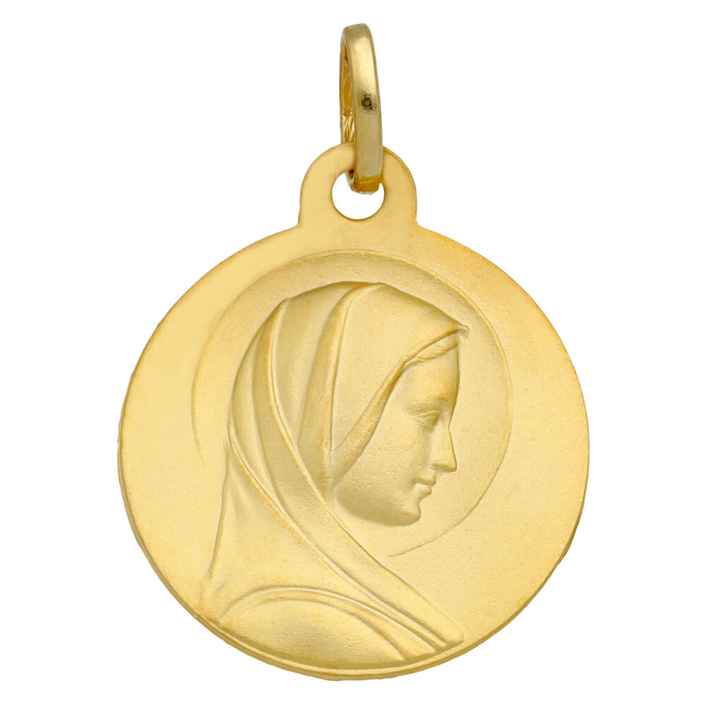 Photo de Médaille Vierge Marie au voile - Or jaune 18ct