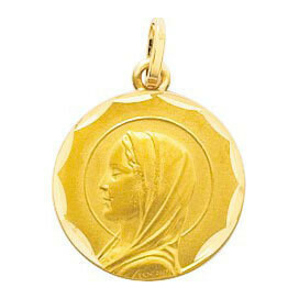Photo de Médaille Vierge ciselé - Or jaune 18ct