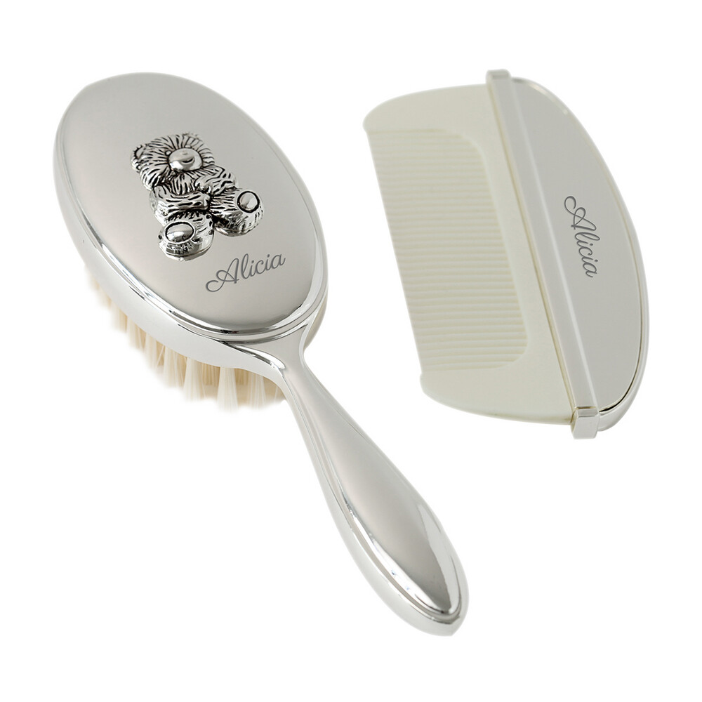 Brosse et peigne PremierCadeau Coffret Peigne Brosse Ourson sur