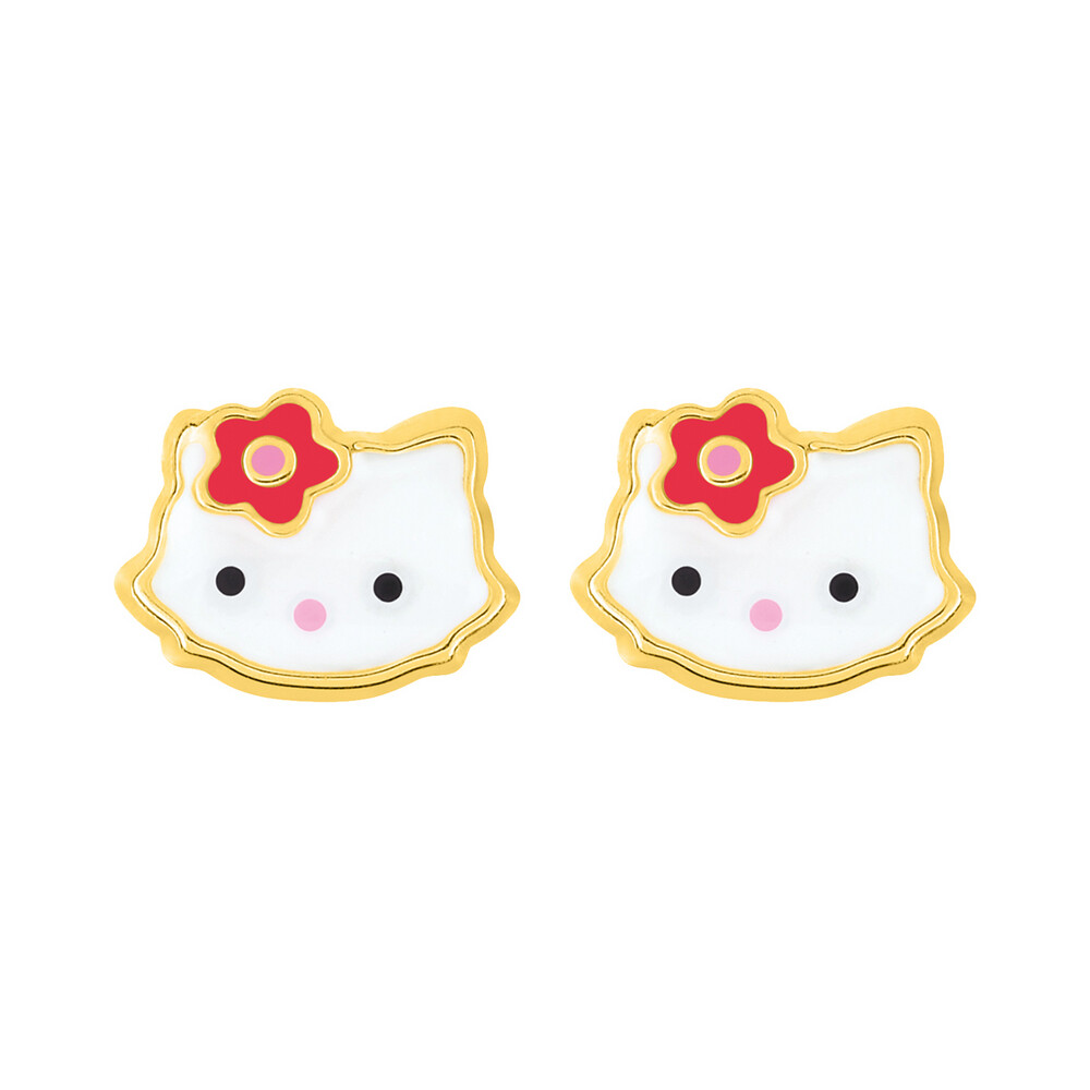 Boucles d'oreilles enfant Mon Premier Bijou Boucles d'oreilles Chats - Vis  - Or jaune 9ct sur