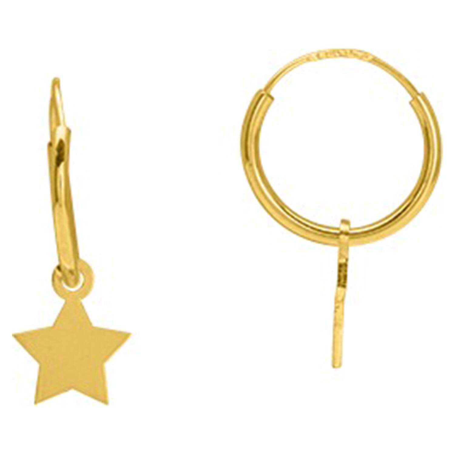 Boucles D'oreilles Créoles 10mm En Or Jaune 9 Carats (375) - Marque Jewellerybox