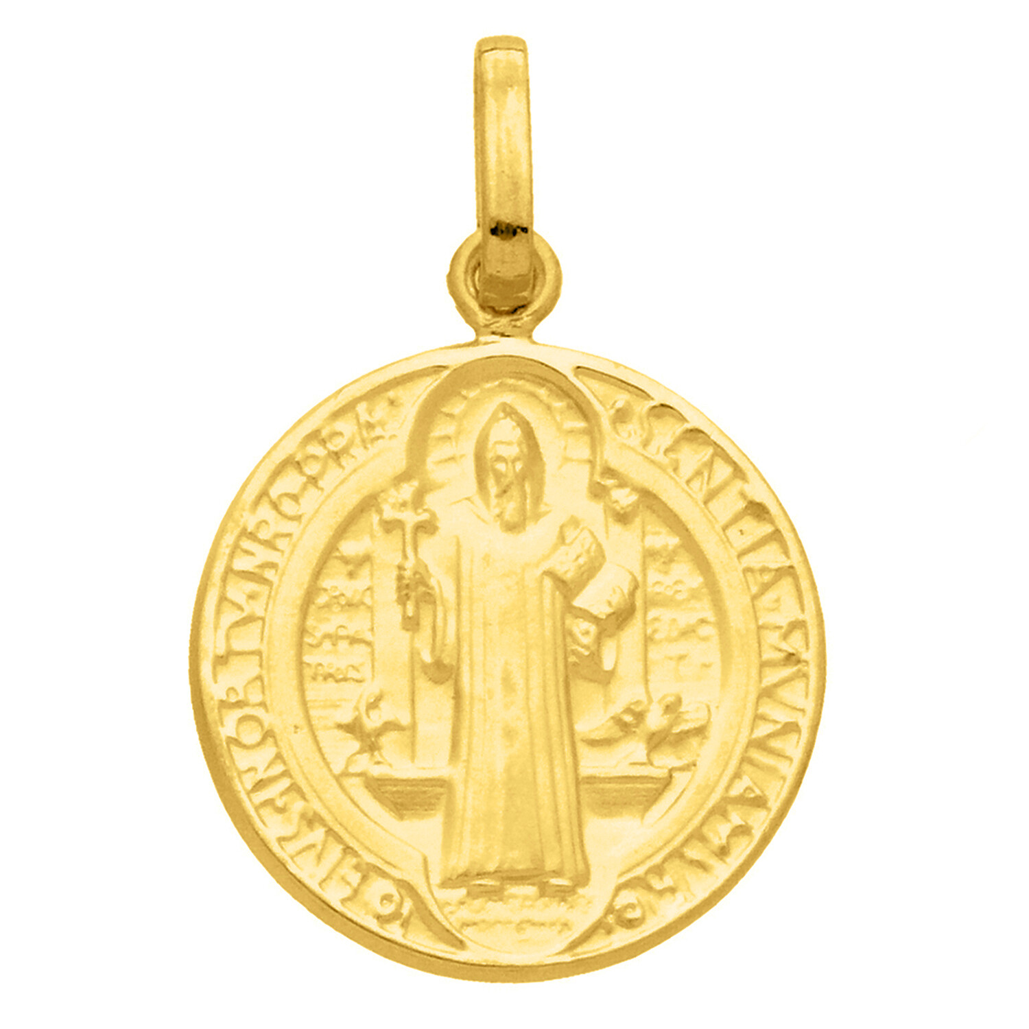 Médaille Saint Benoît Or jaune 18ct sur