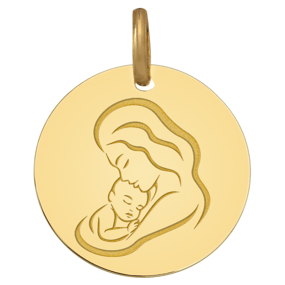Photo de Médaille Vierge amour maternel - Or jaune 9ct